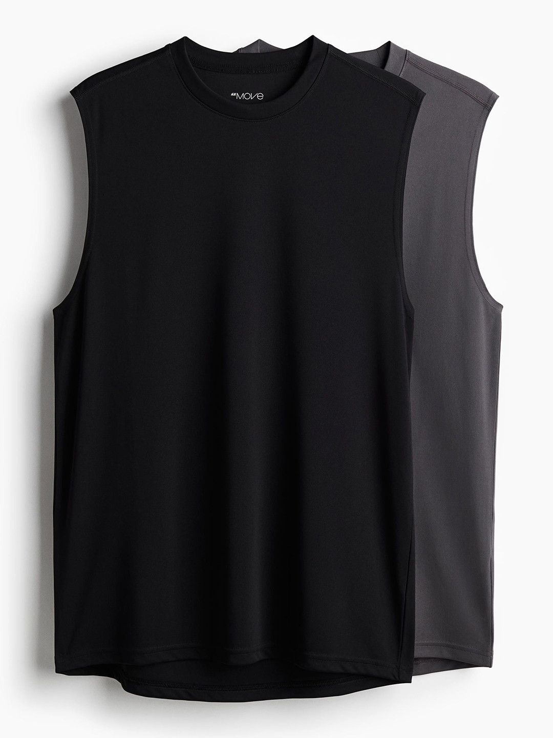 

H&M Pack Of 2 DryMove Sports Vest Tops, Grey