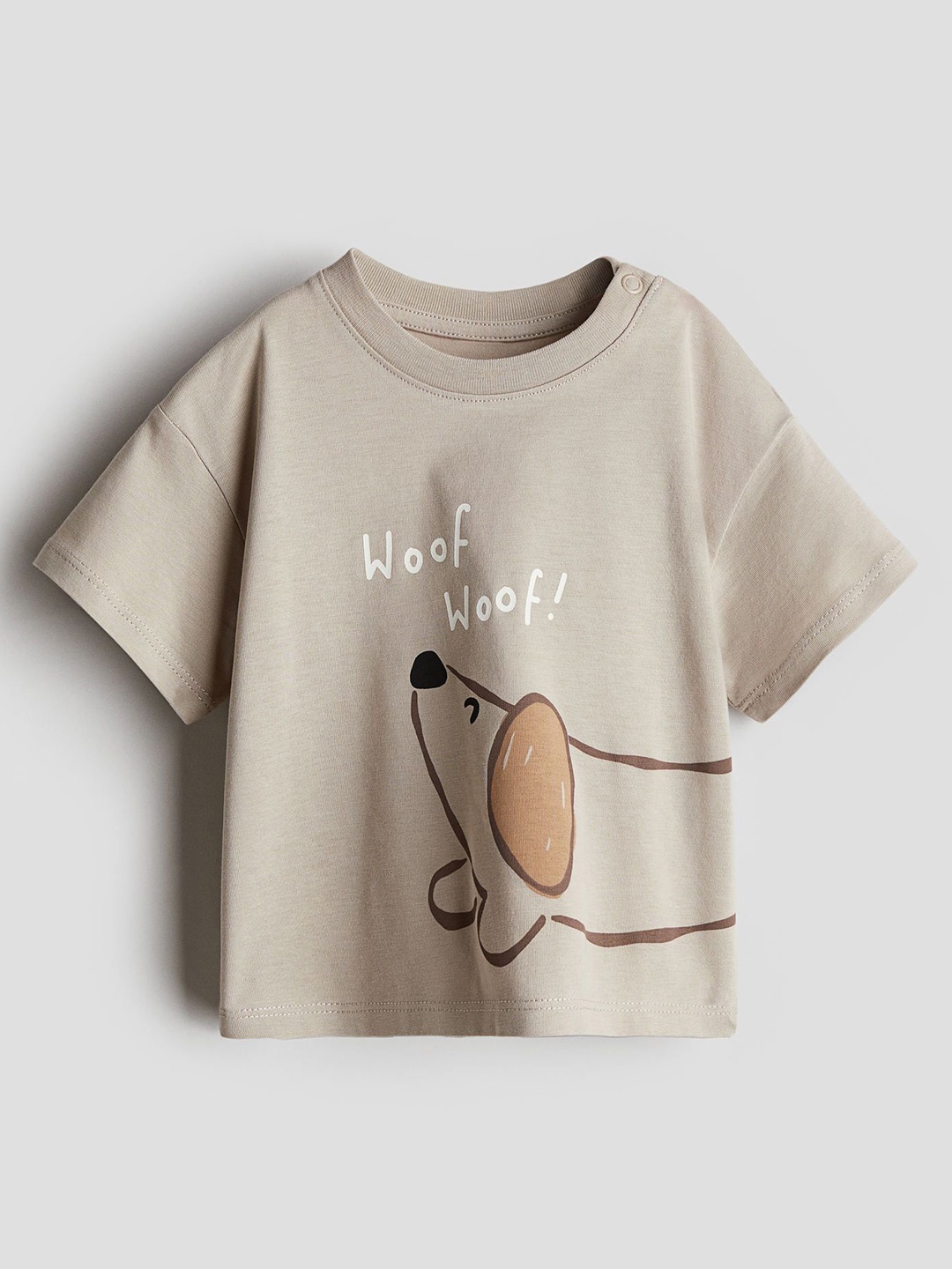 

H&M Infants Boys Printed Pure Cotton T-Shirt, Beige