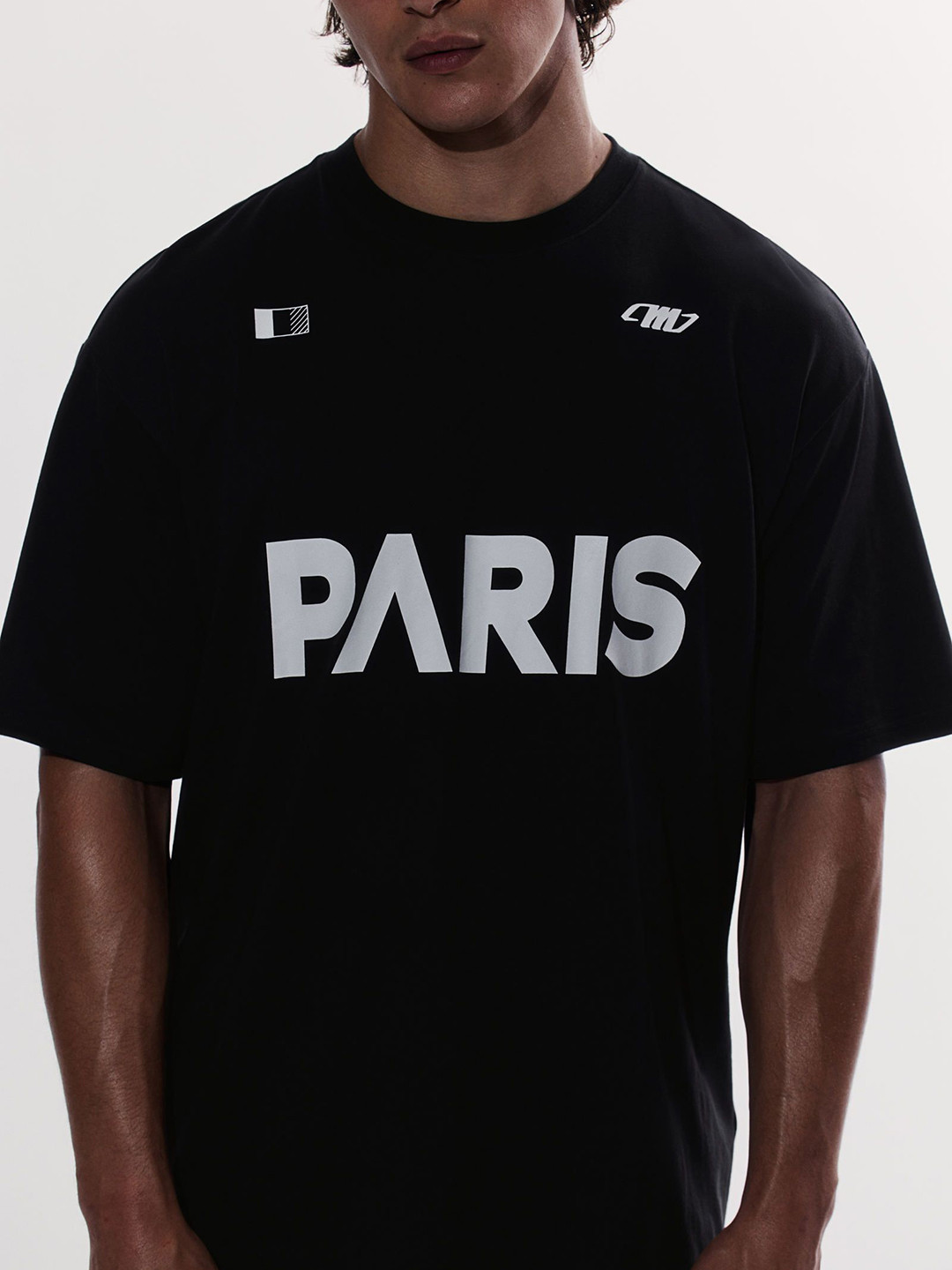 

H&M Printed DryMove Loose Fit Sports T-shirt With Cotton Feel, Black