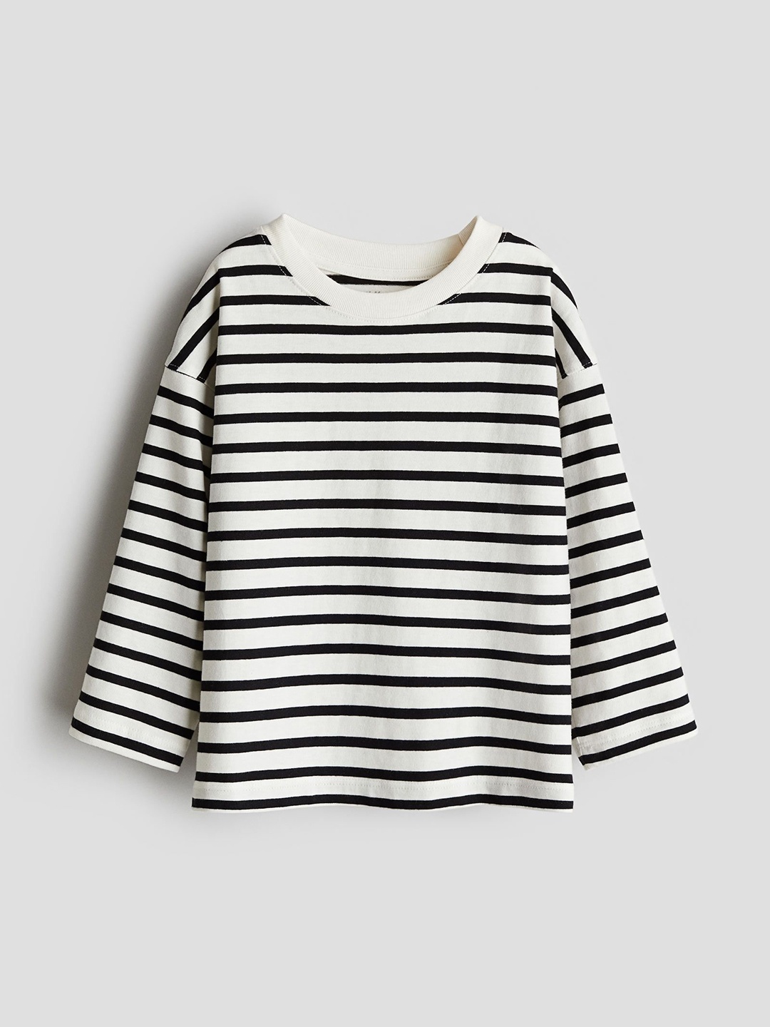 

H&M Infant Boys Pure Cotton Stripped Long-Sleeved T-Shirt, White
