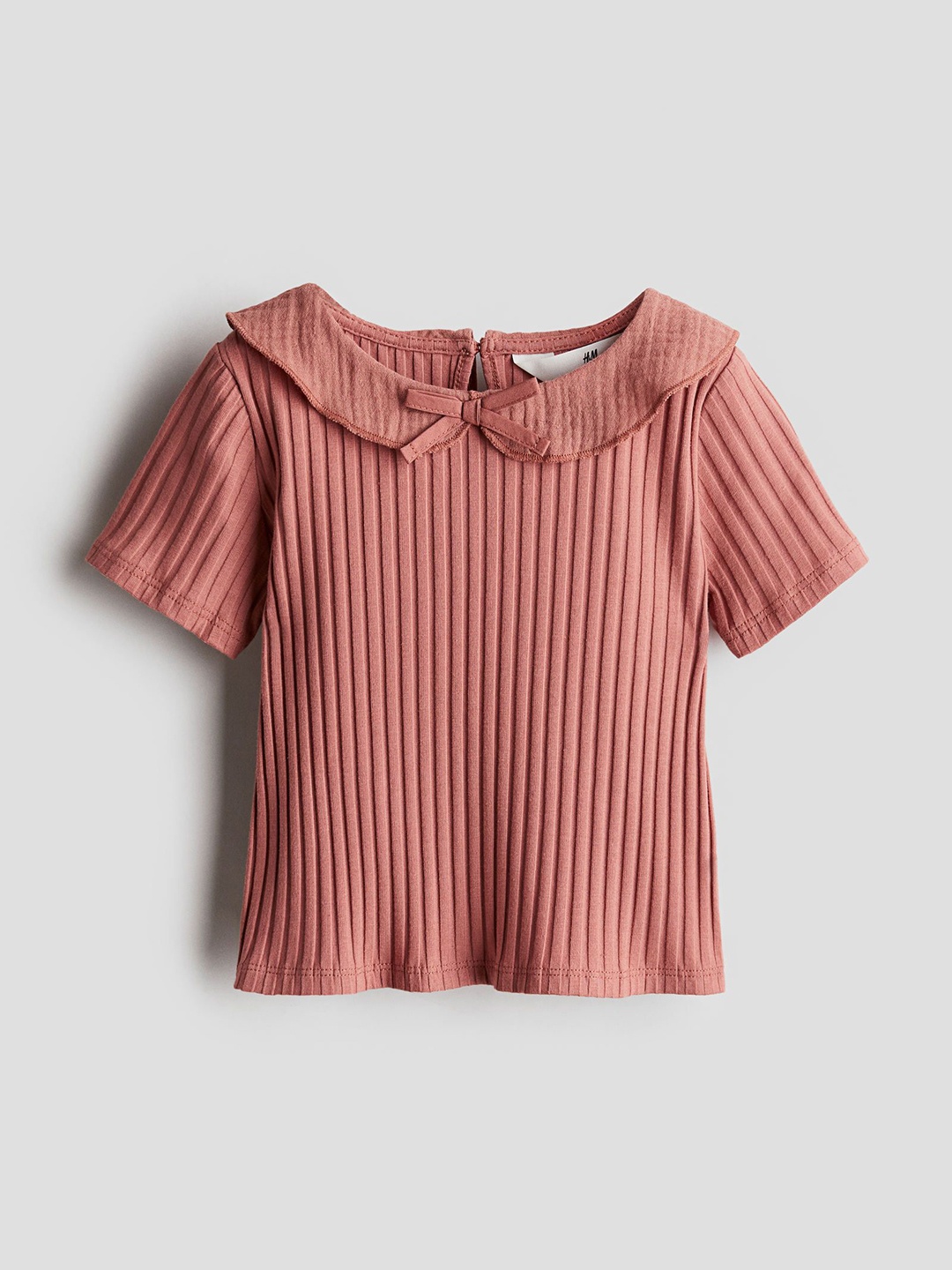 

H&M Girls Collared Rib-Knit Top, Orange