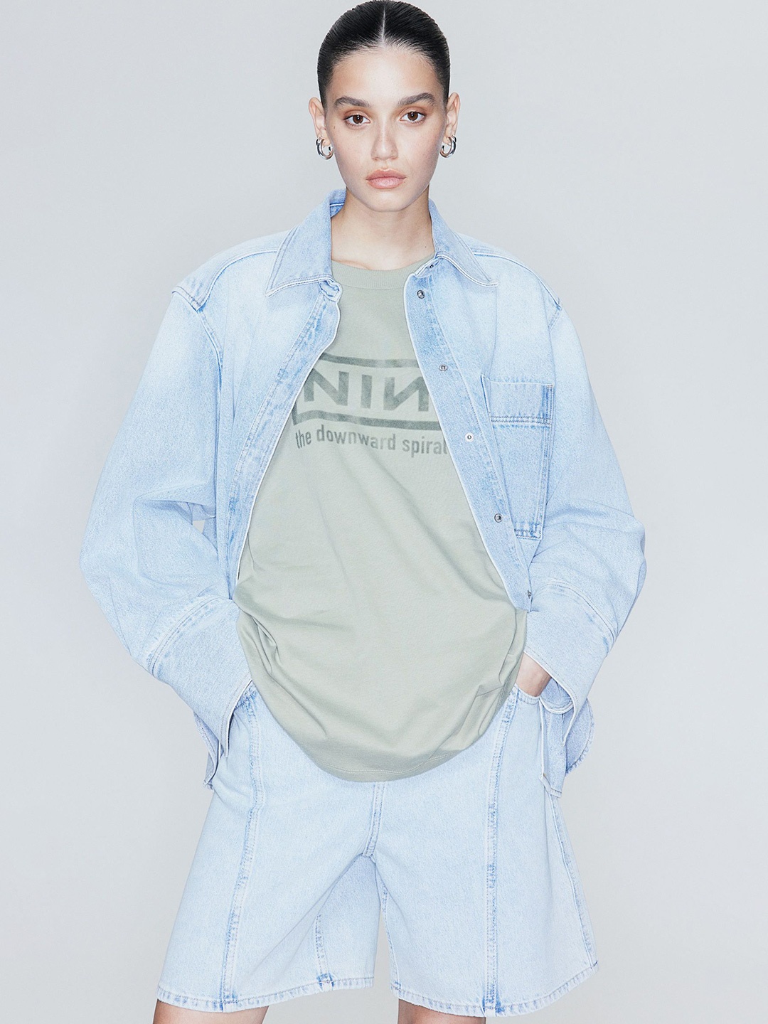 

H&M Oversized Printed T-shirt, Green