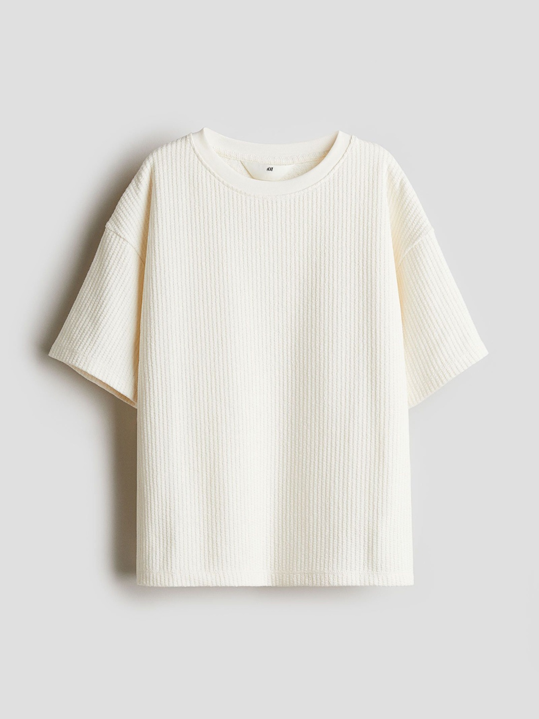 

H&M Boys Textured-Knit T-shirt, White