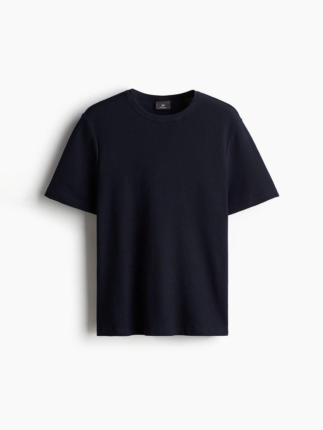 

H&M Men Pure Cotton Piqu T-Shirt, Blue