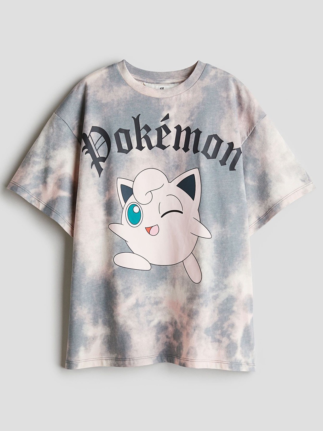 

H&M Girls Printed Pure Cotton Oversized T-Shirt, Grey