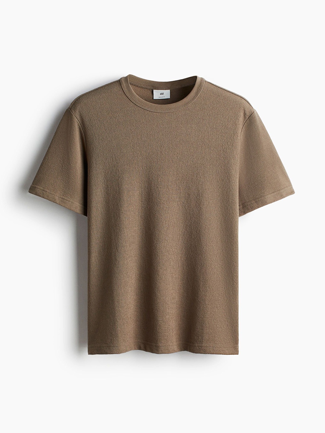 

H&M Men Round Neck Short Sleeve T-Shirts, Beige