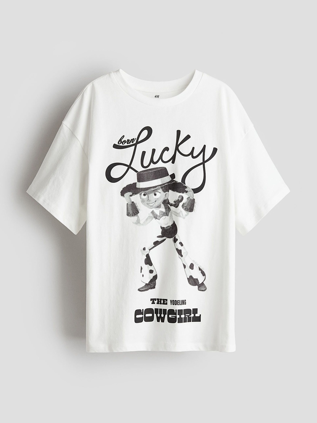 

H&M Girls Oversized Printed T-shirt, White