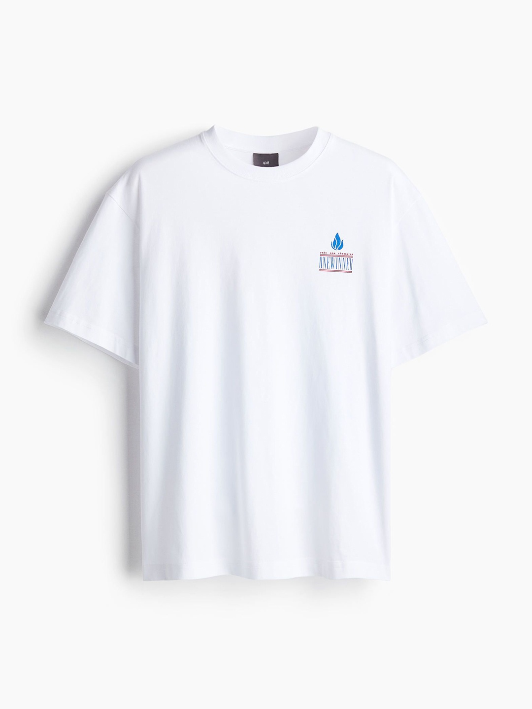 

H&M Men Loose Fit Printed T-Shirt, White