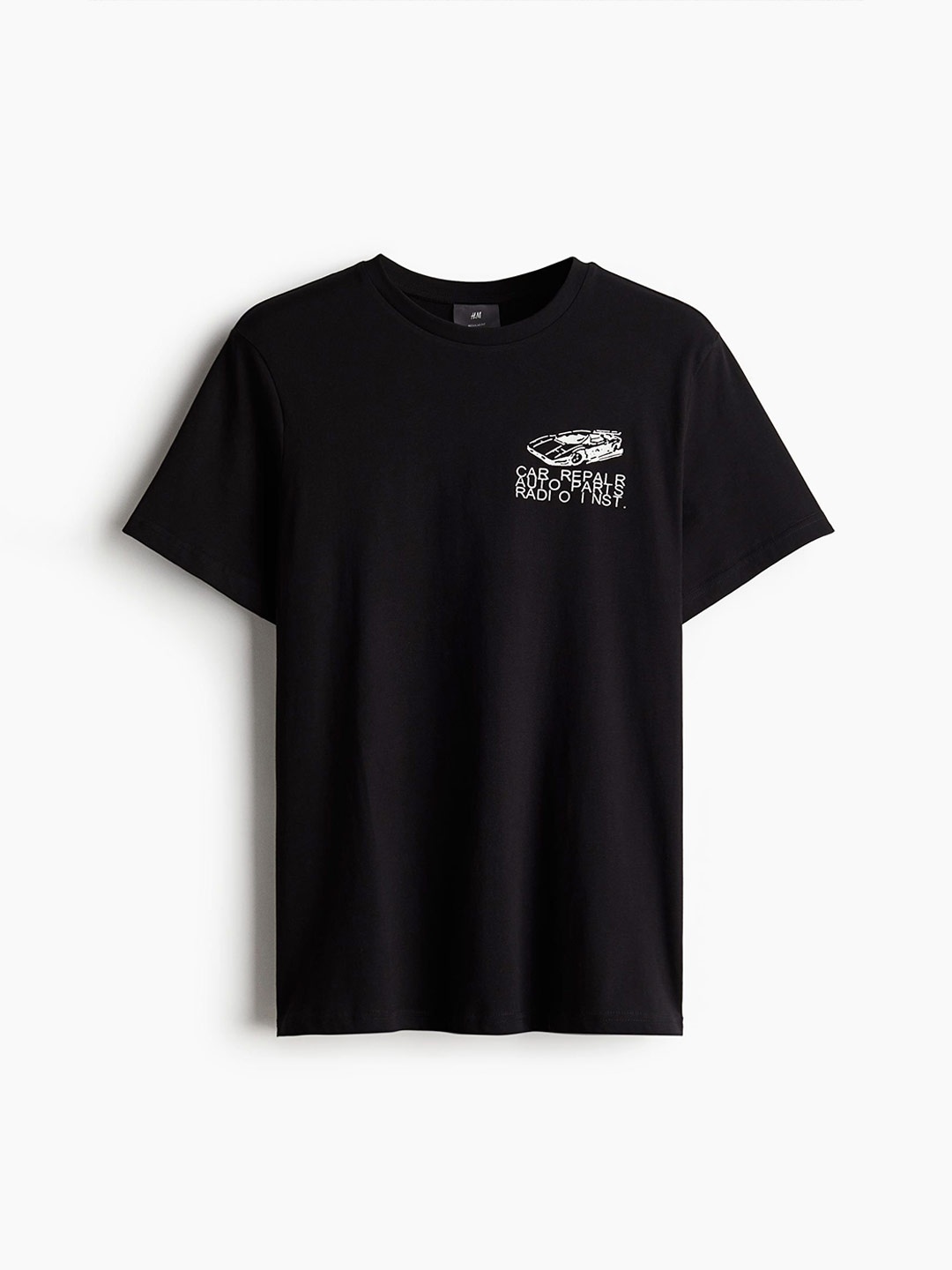 

H&M Men Regular Fit Printed T-Shirt, Black