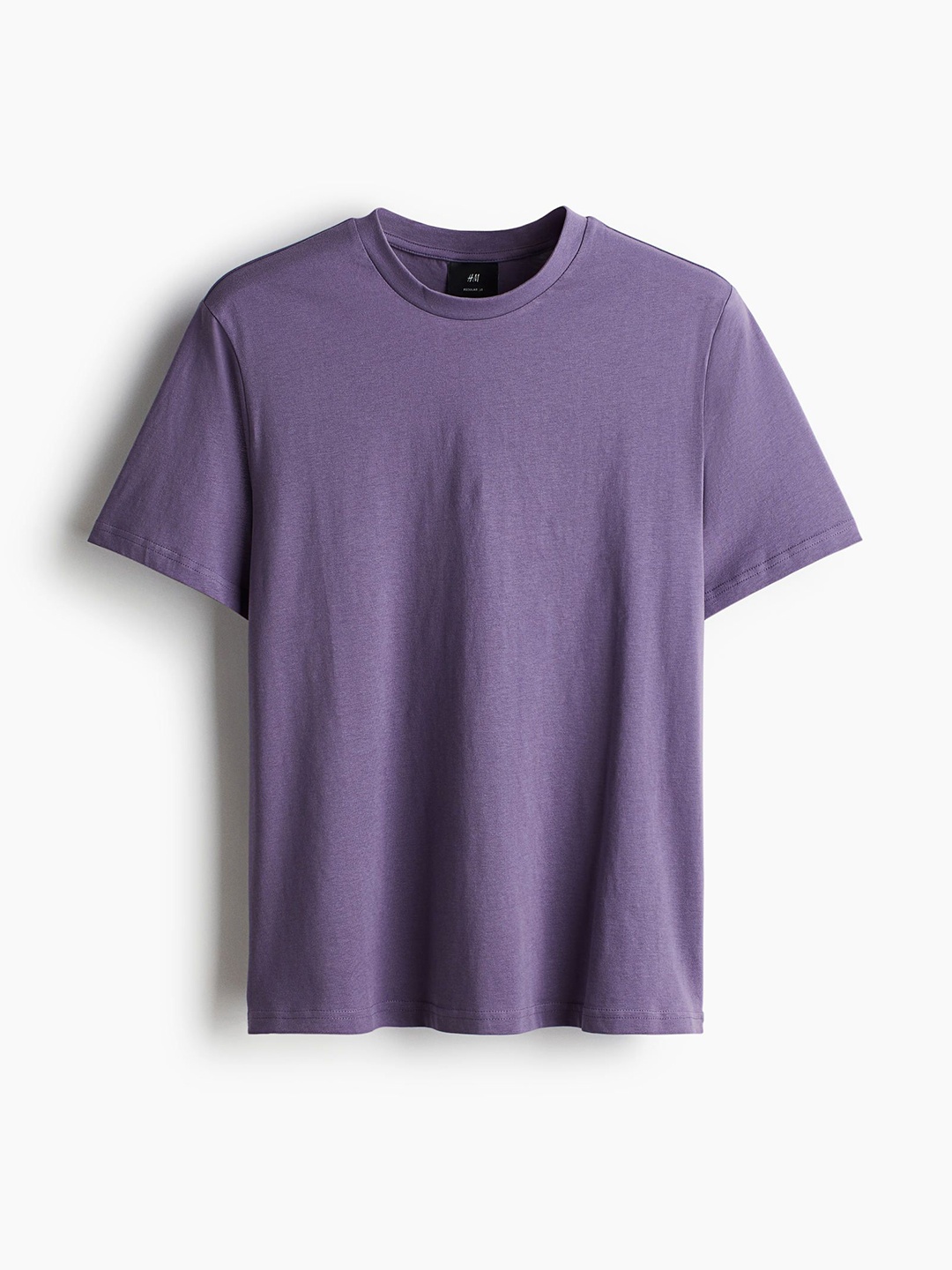 

H&M Men Straight Cut Hem T-Shirt, Purple