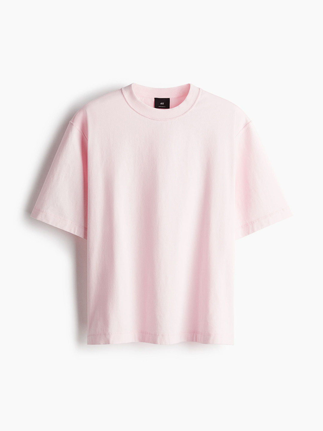 

H&M Pure Cotton Boxy Fit Washed T-Shirt, Pink