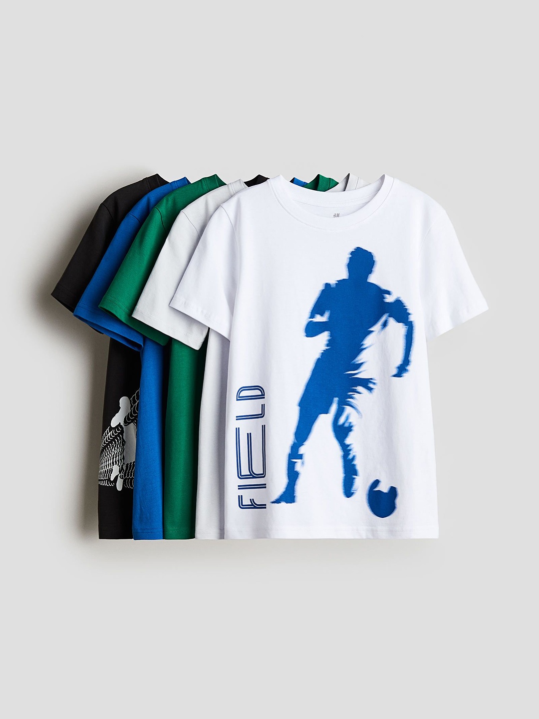 

H&M Boys Pack Of 5 Cotton T-Shirts, White