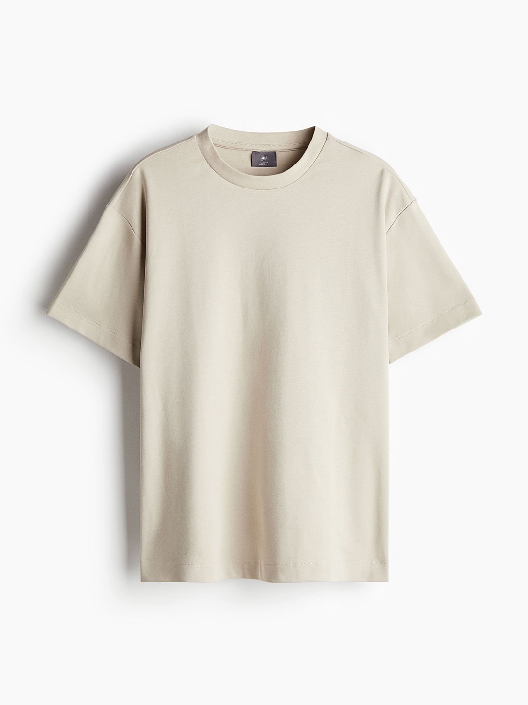 

H&M Men Pure Cotton Loose-Fit T-Shirt, Beige