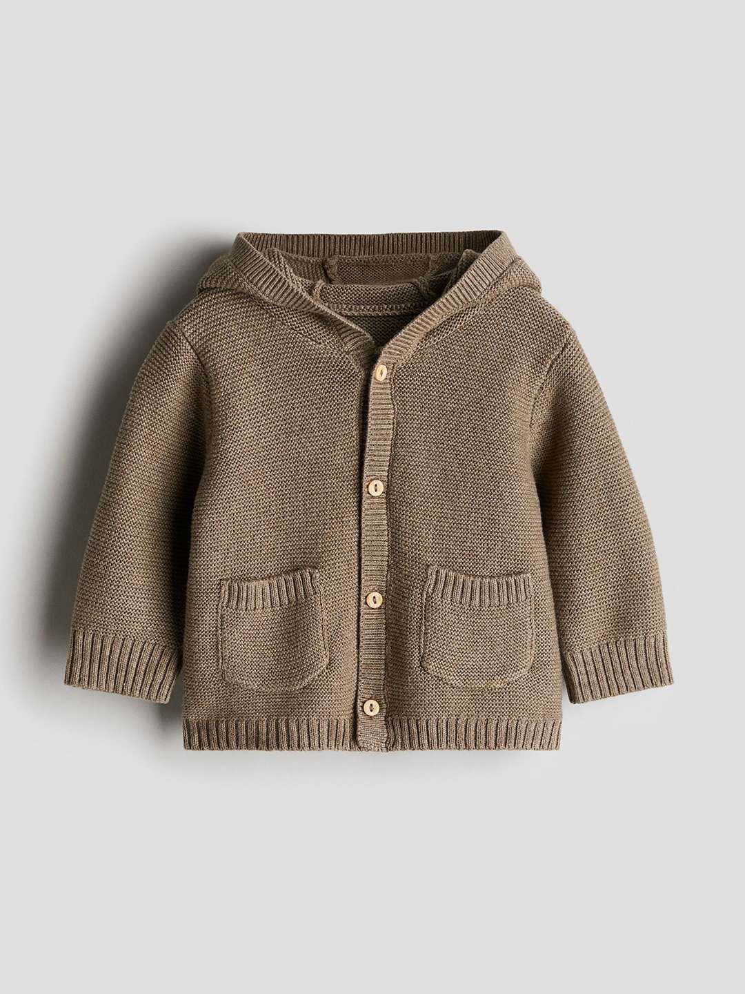 

H&M Infant Boys Pure Cotton Hooded Cardigan, Brown