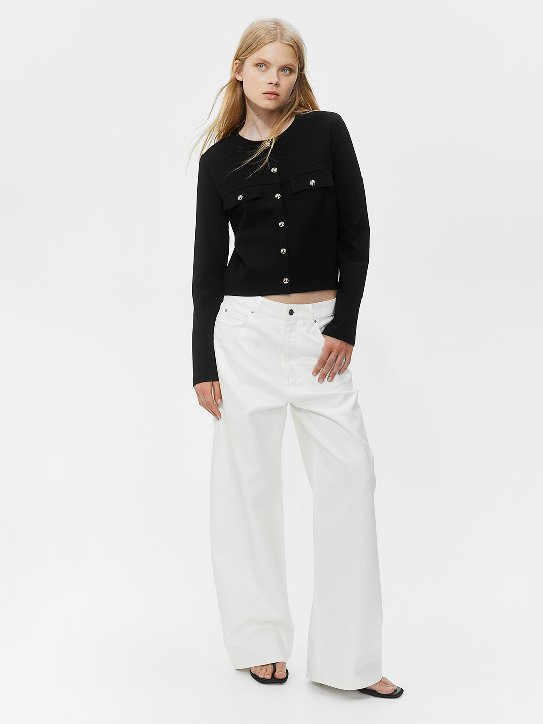 

H&M Women Jersey Cardigan, Black