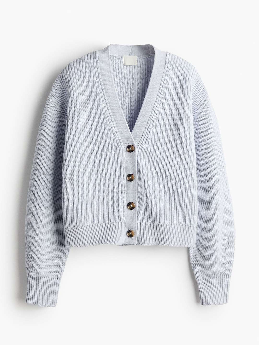 

H&M Rib-Knit Cardigan, Blue