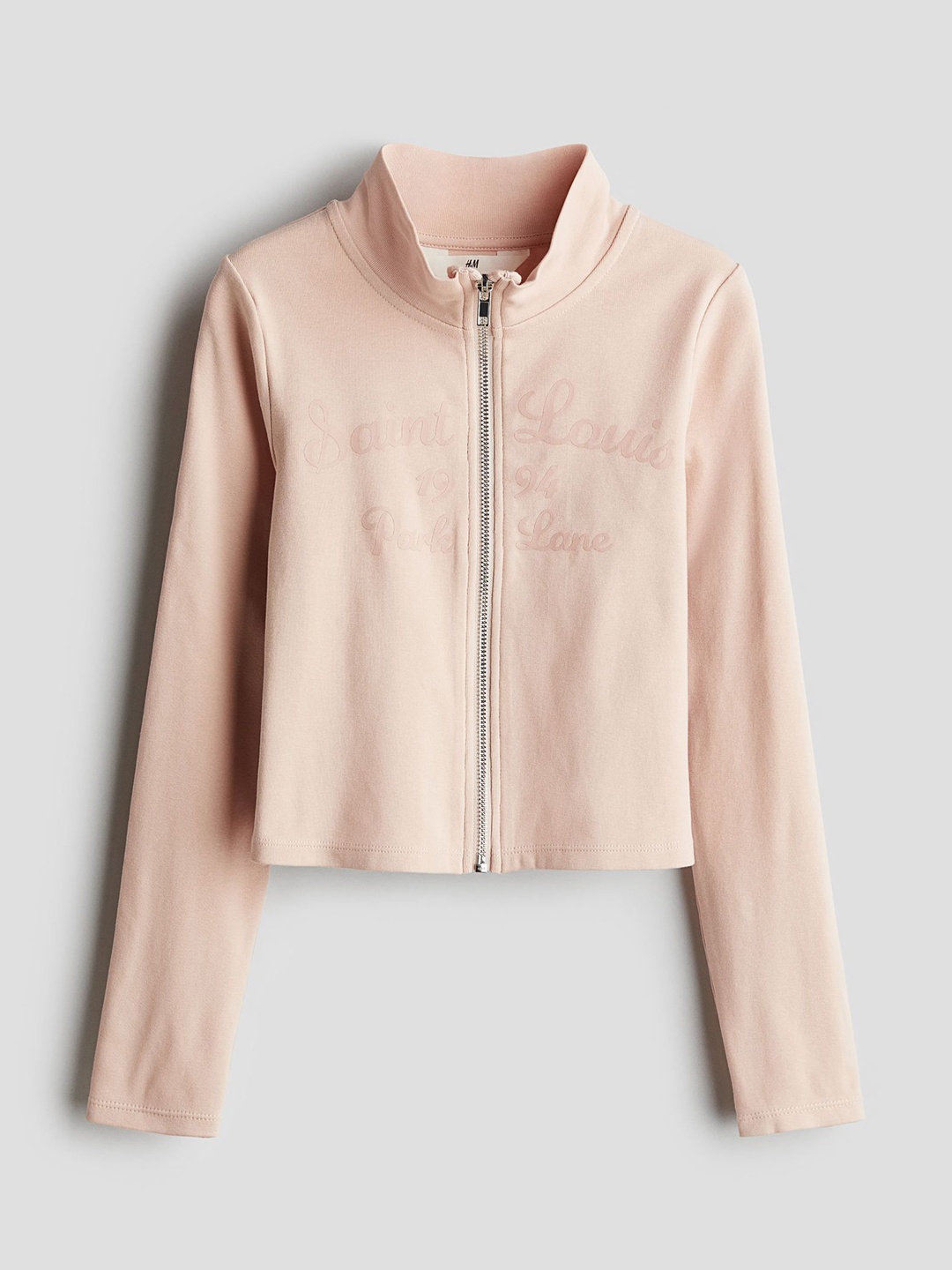 

H&M Girls Motif-Detail Zip-Through Cardigan, Pink