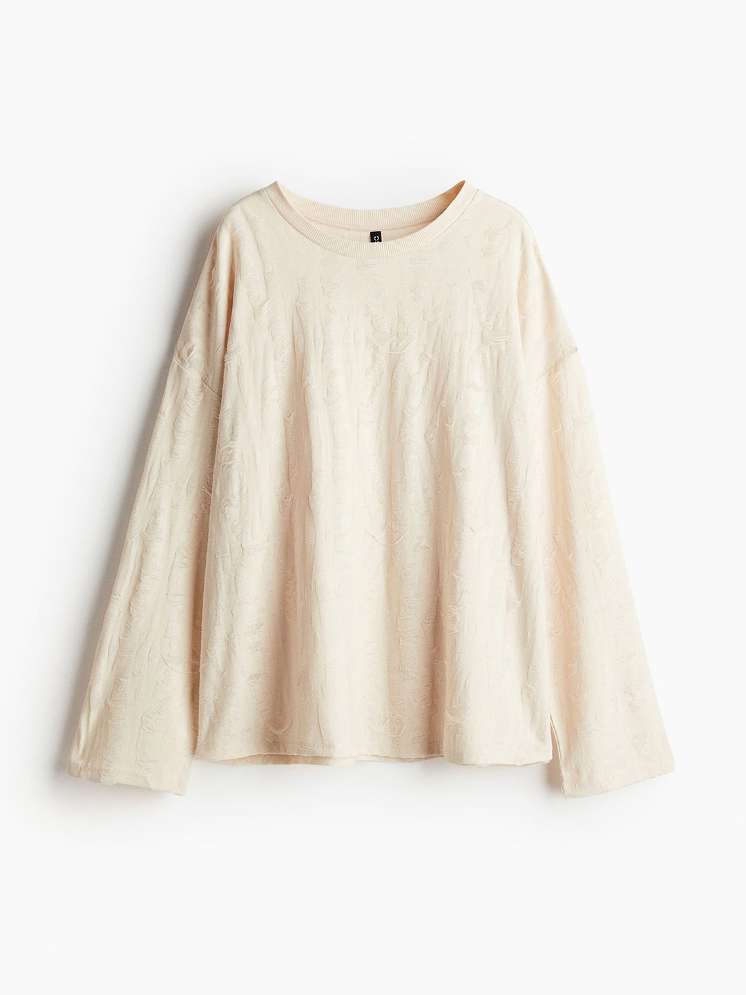 

H&M Oversized Worn-Look Top, Beige