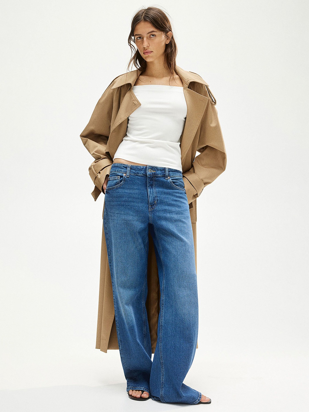 

H&M Off-the-Shoulder Jersey Top, White