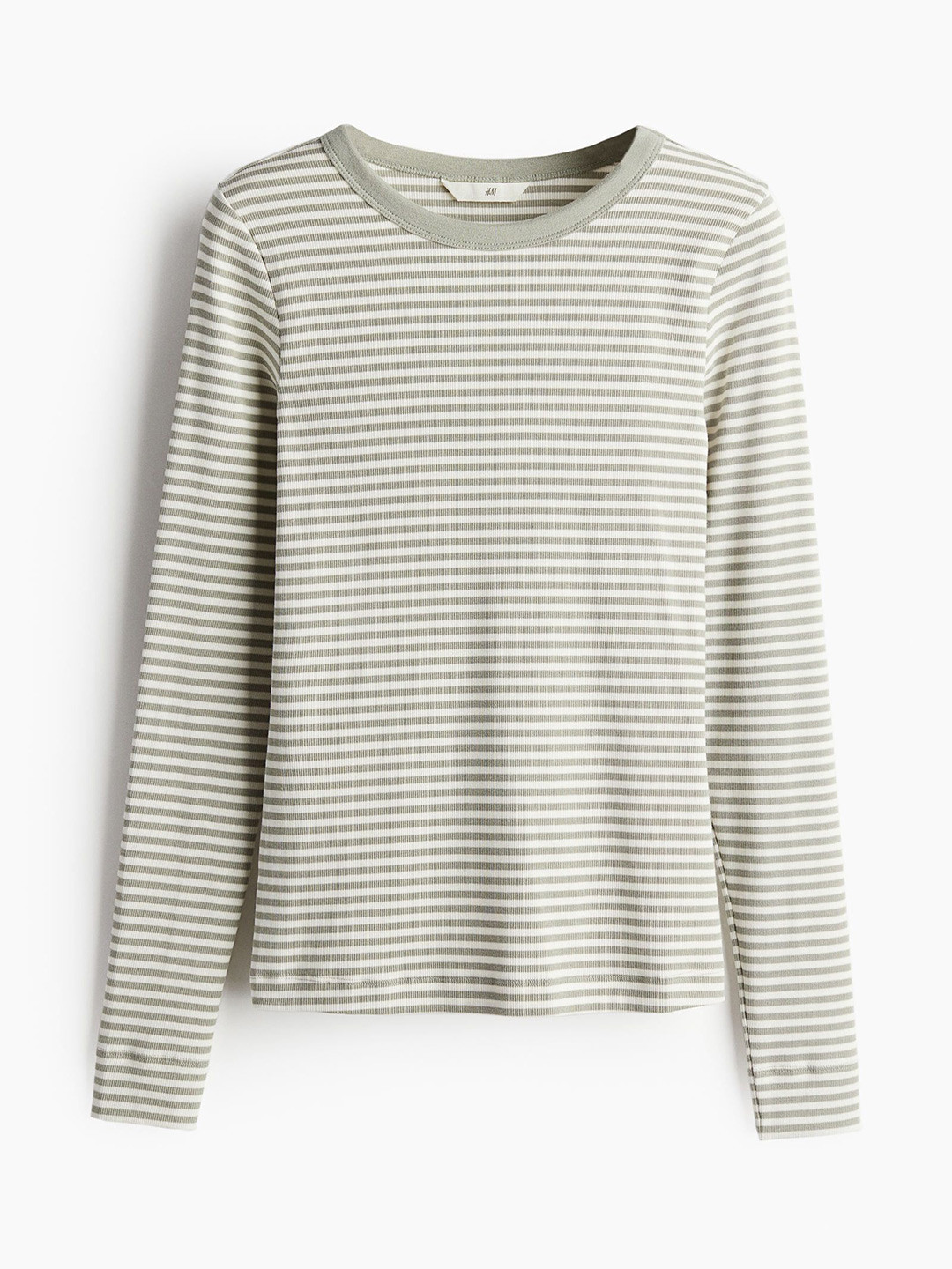 

H&M Ribbed Jersey Top, Green