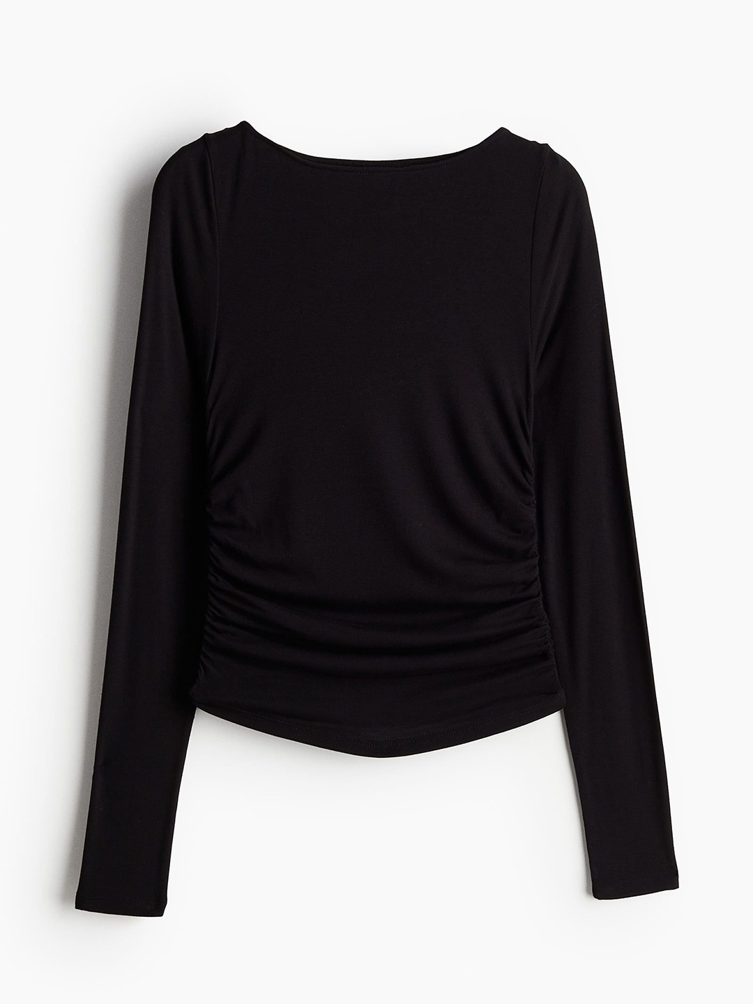 

H&M Gathered Jersey Top, Black