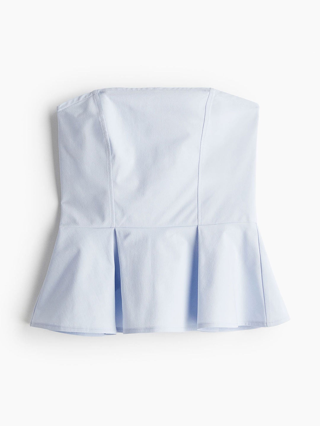 

H&M Women Peplum Bandeau Top, Blue