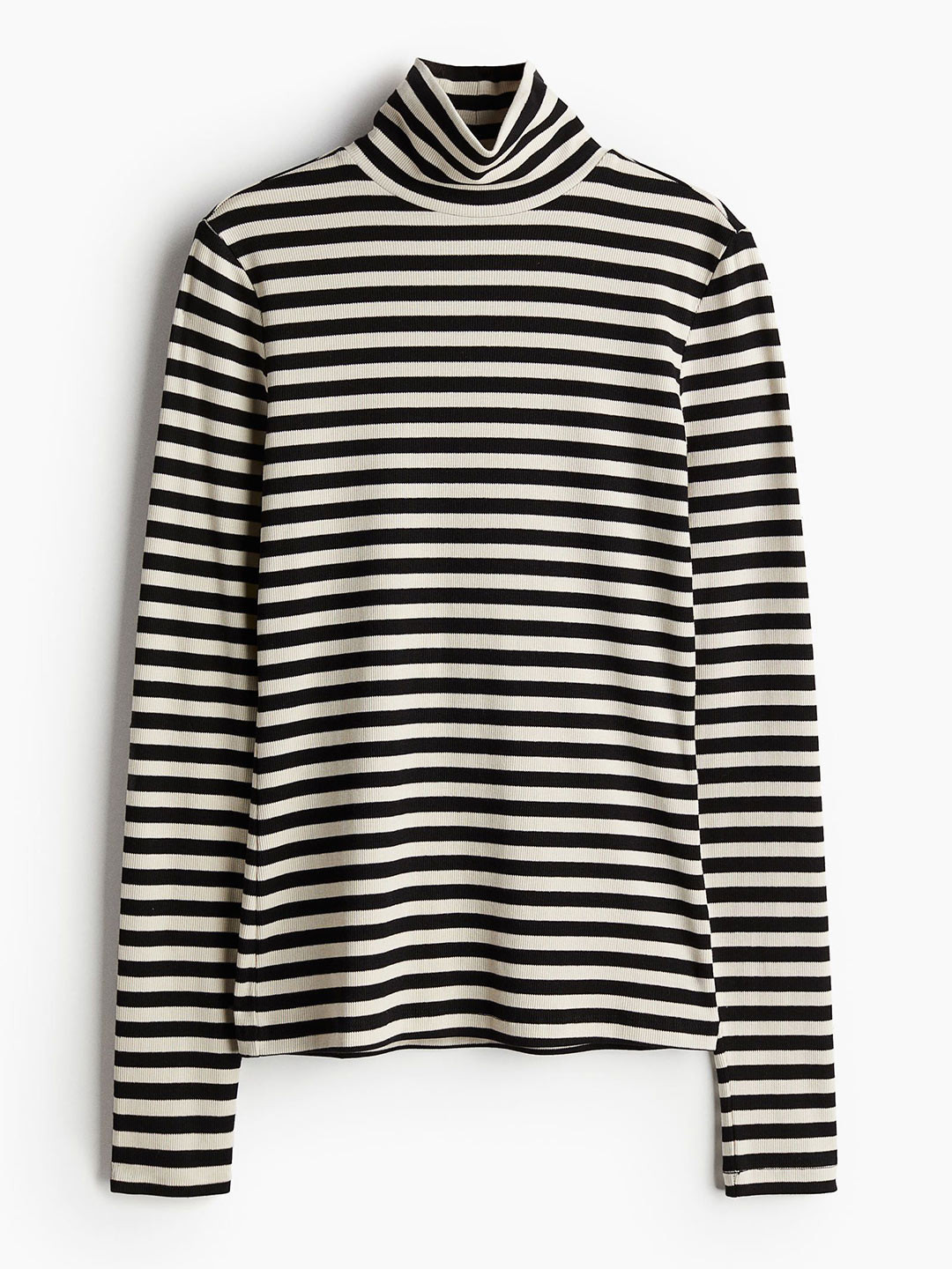 

H&M Women Polo-Neck Top, Black