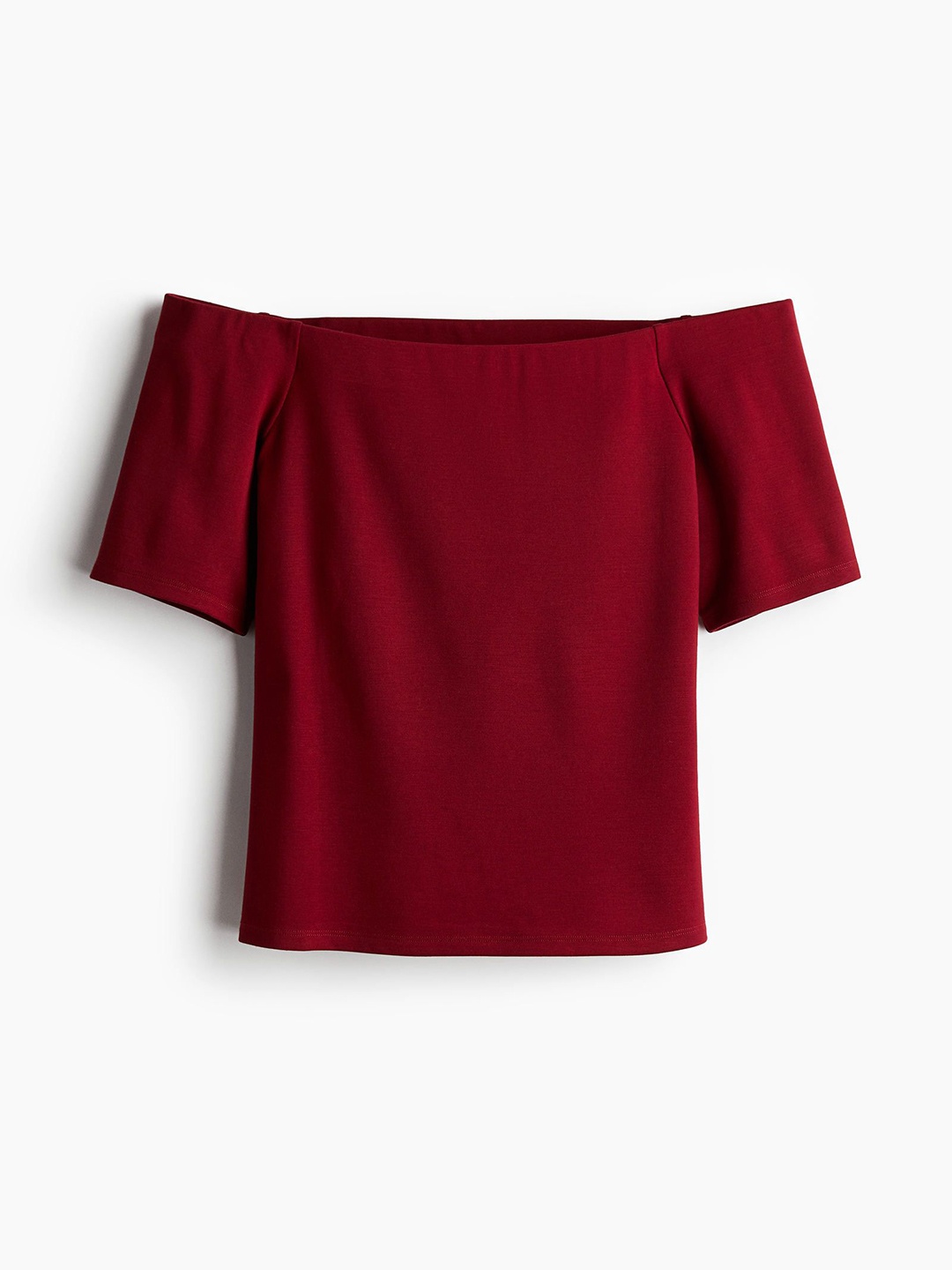 

H&M Off-The-Shoulder Jersey Top, Red
