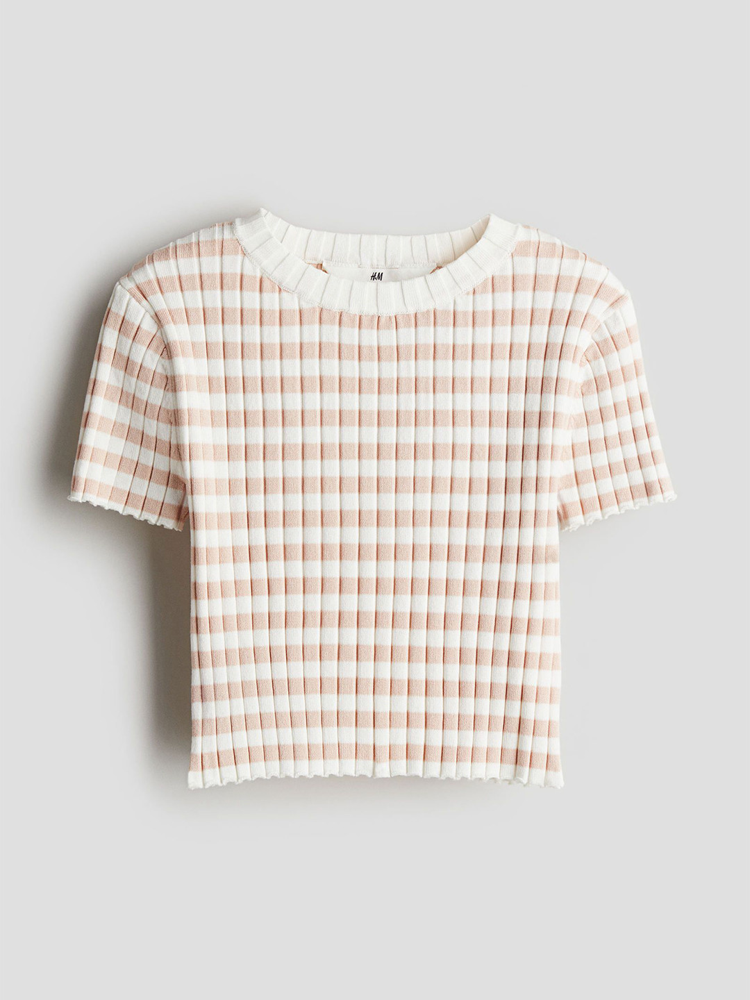 

H&M Girls Rib-Knit Top, Pink