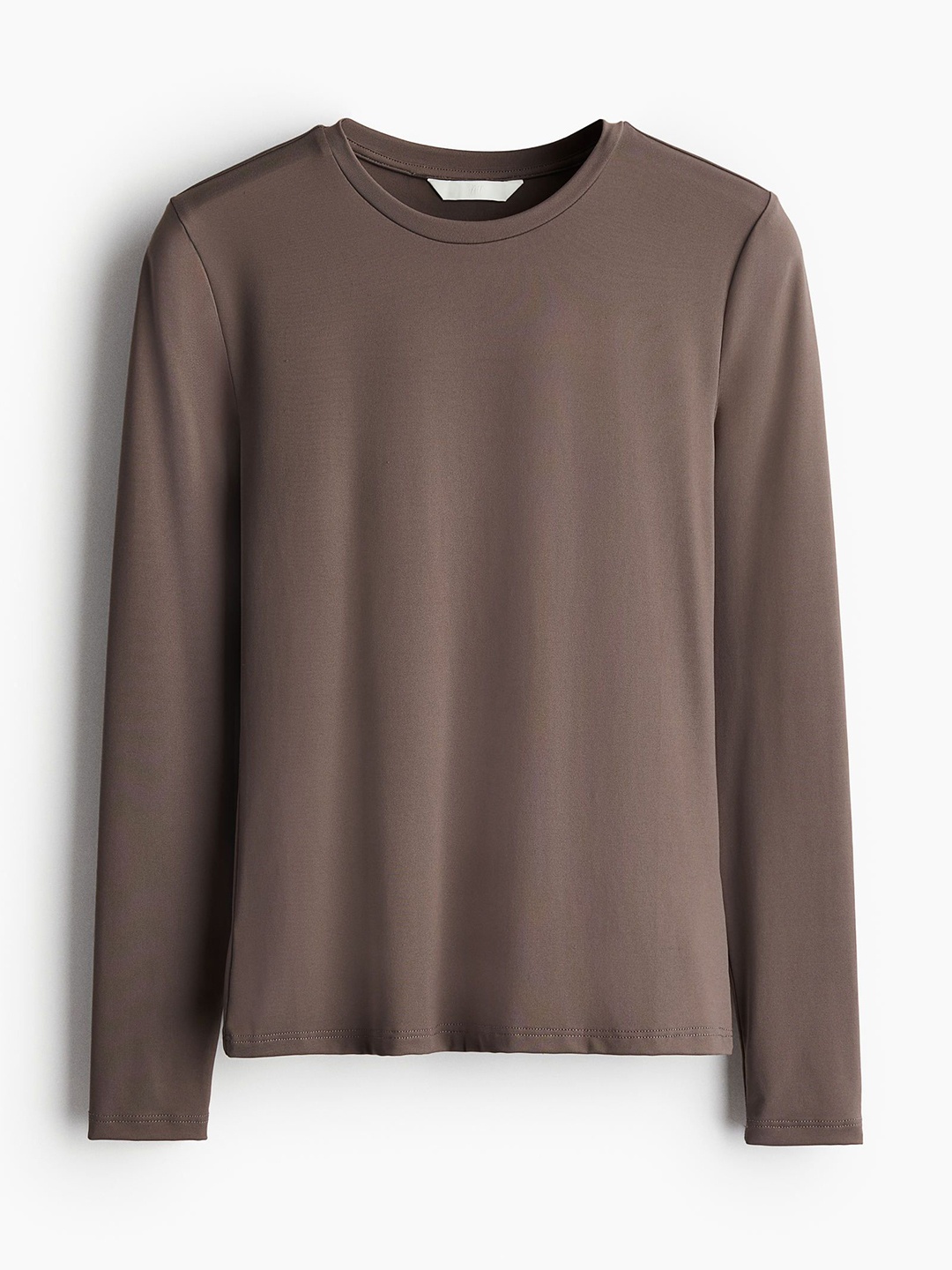 

H&M Women Long-Sleeved Microfibre Top, Beige