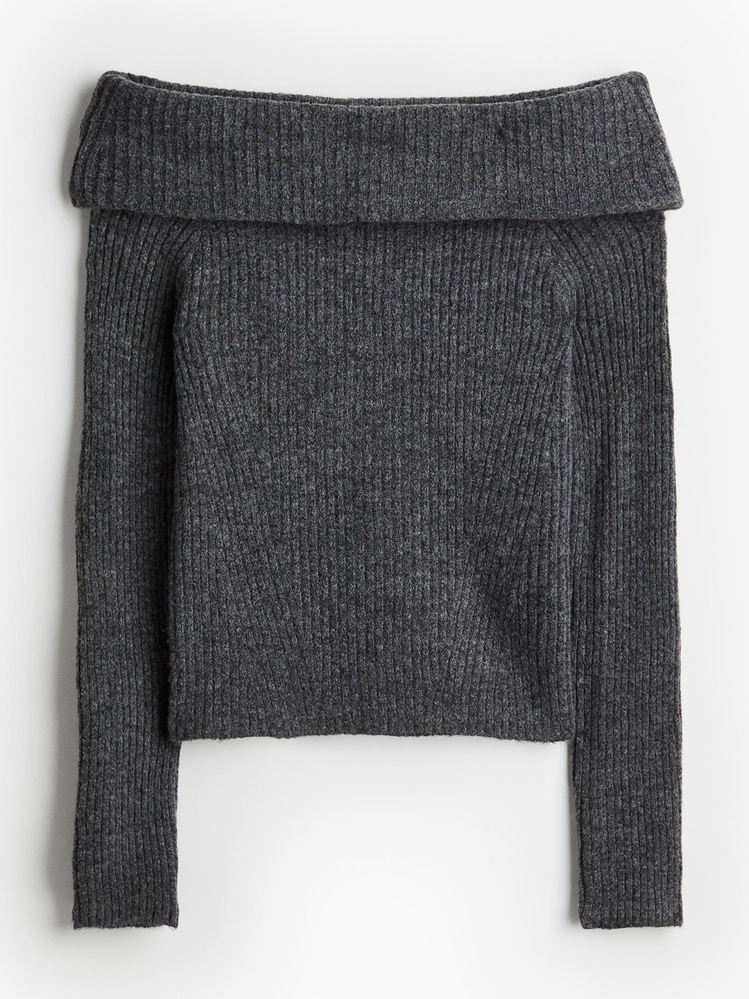 

H&M Women Off-The-Shoulder Jumper, Grey