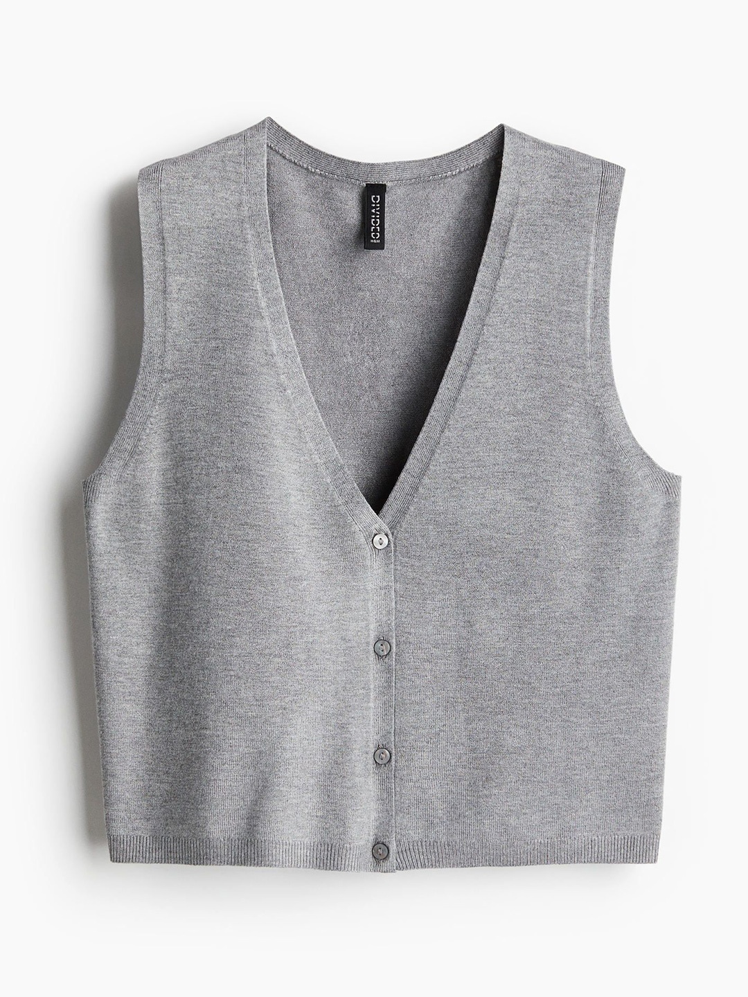 

H&M Women Button-Front Sweater Vest, Grey