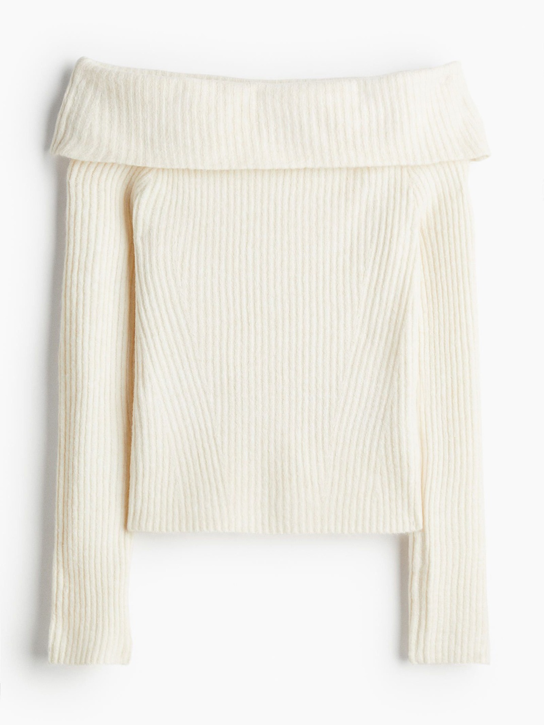 

H&M Women Off-The-Shoulder Jumper, White