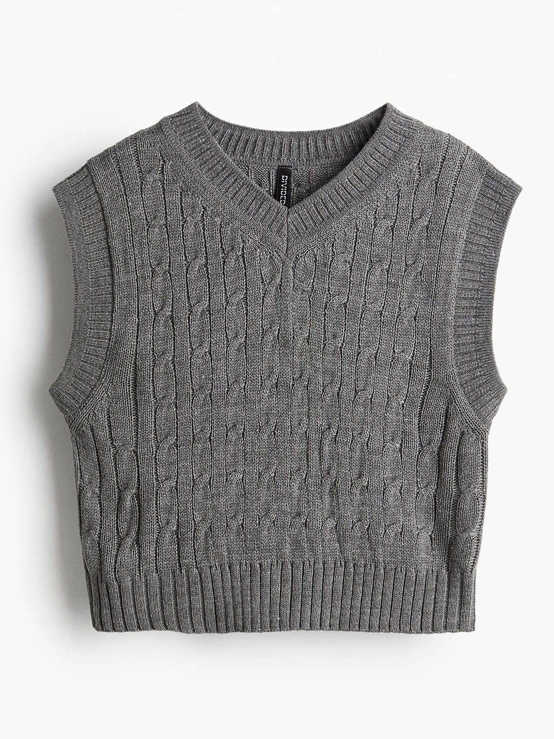 

H&M Women Cable-Knit Sweater Vest, Grey