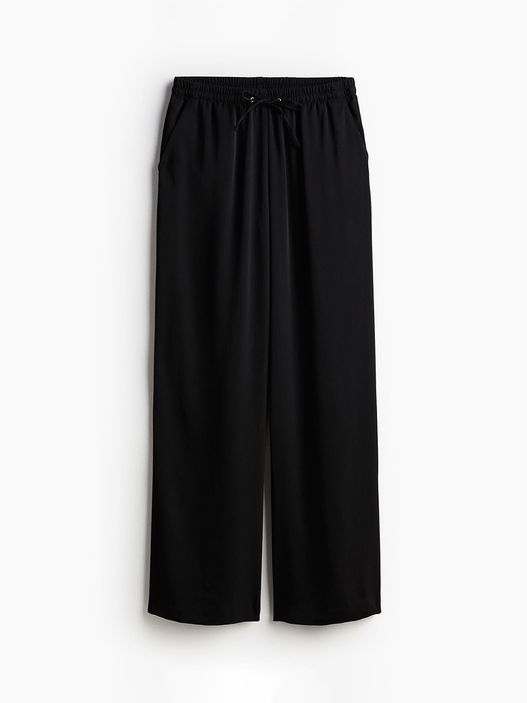 

H&M Women Wide Pull-On Trousers, Black
