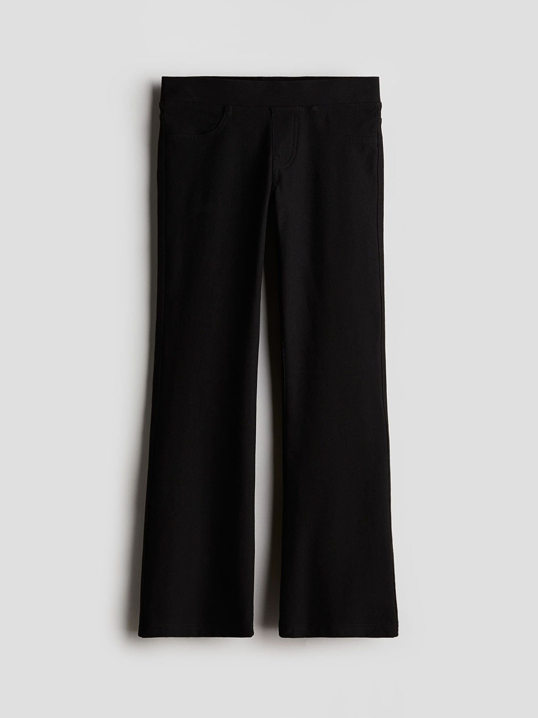 

H&M Girls Skinny Fit Flared Jersey Trousers, Black