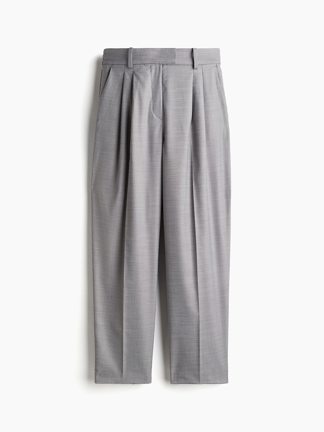 

H&M Women High-Rise Ankle-Length Trousers, Grey