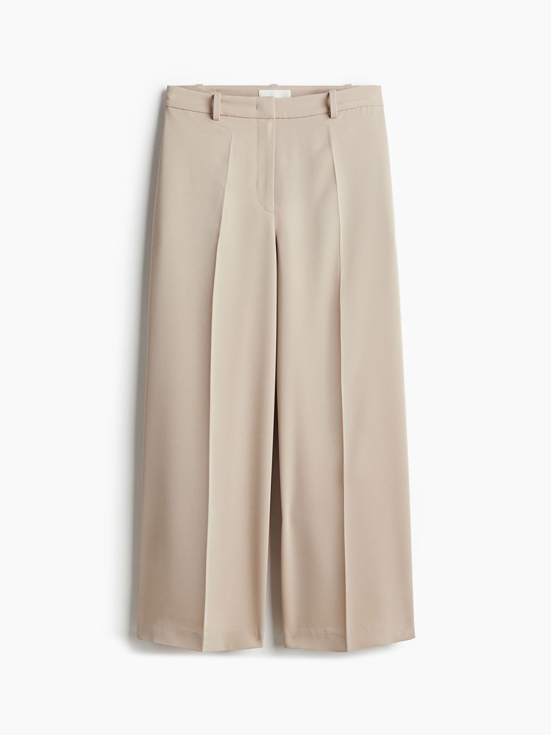 

H&M Women Wide Twill Wide Leg Trousers, Beige