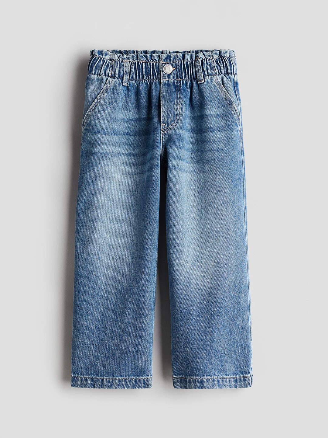 

H&M Girls Wide Leg Paper Bag Jeans, Blue