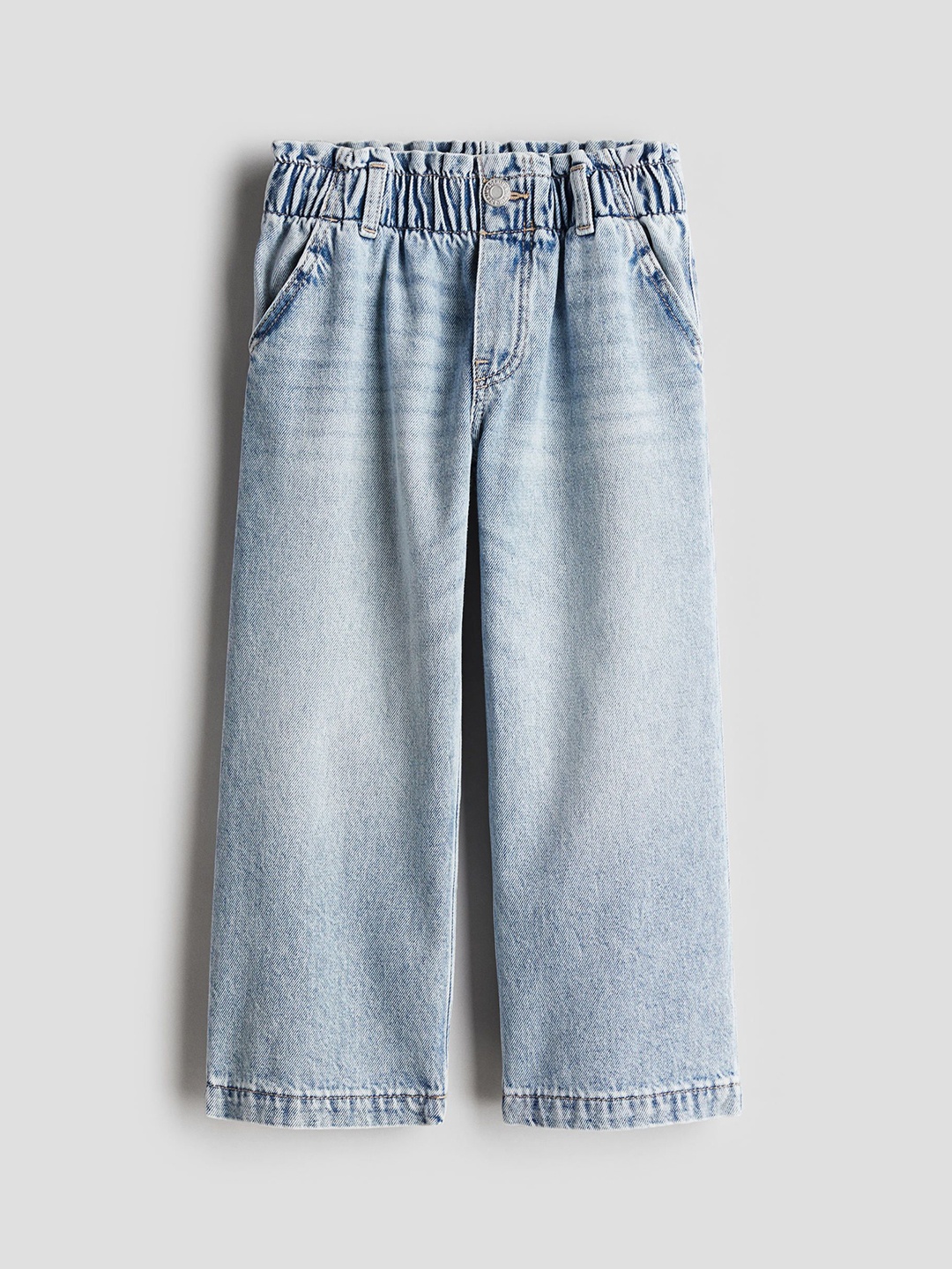 

H&M Girls Wide Leg Paper Bag Jeans, Blue