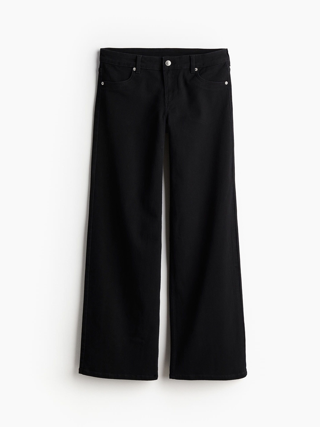 

H&M Women Low-Waisted Twill Trousers, Black