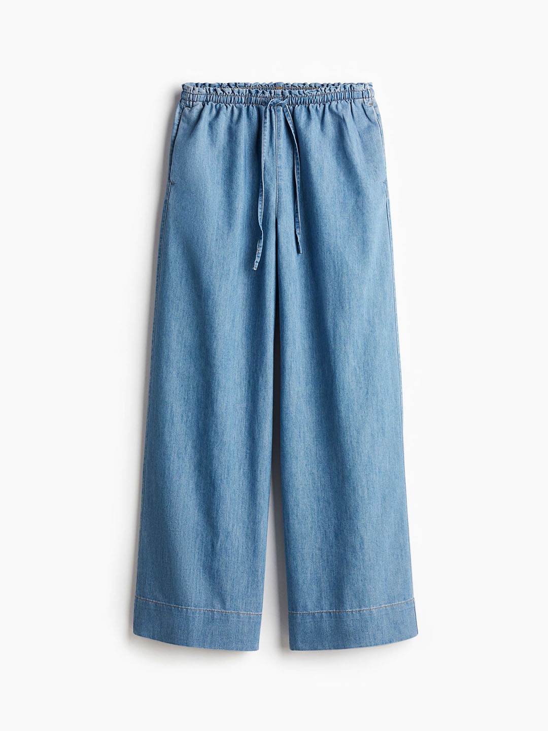 

H&M Women Denim Pull-On Trousers, Blue