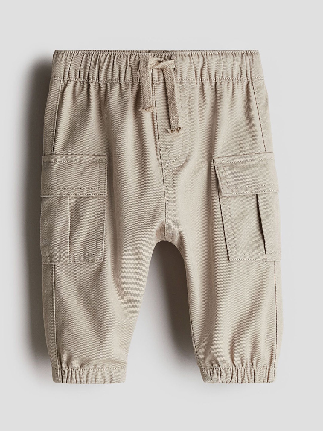 

H&M Infant Boys Cotton Twill Joggers, Beige