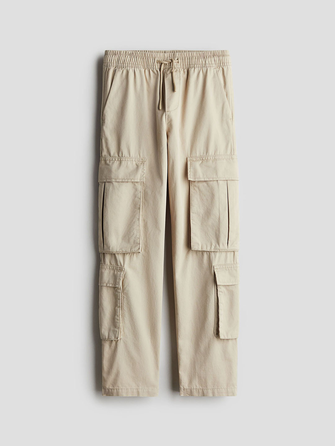 

H&M Boys Cotton Cargo Trousers, Beige