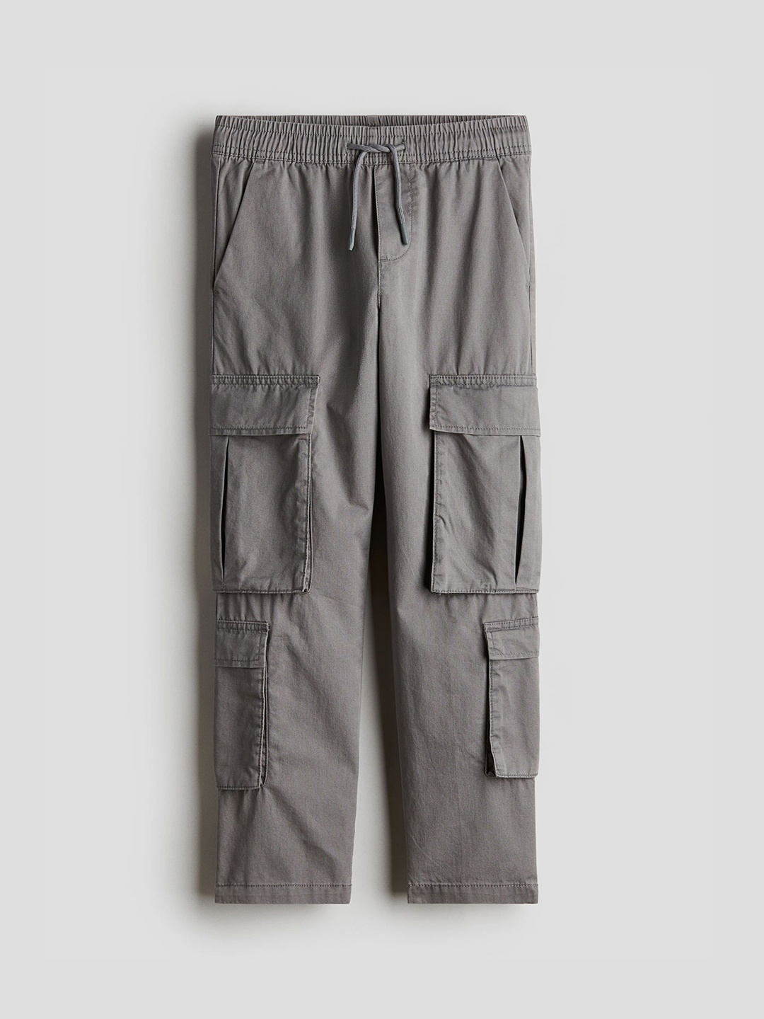 

H&M Boys Pure Cotton Cargo Trousers, Grey