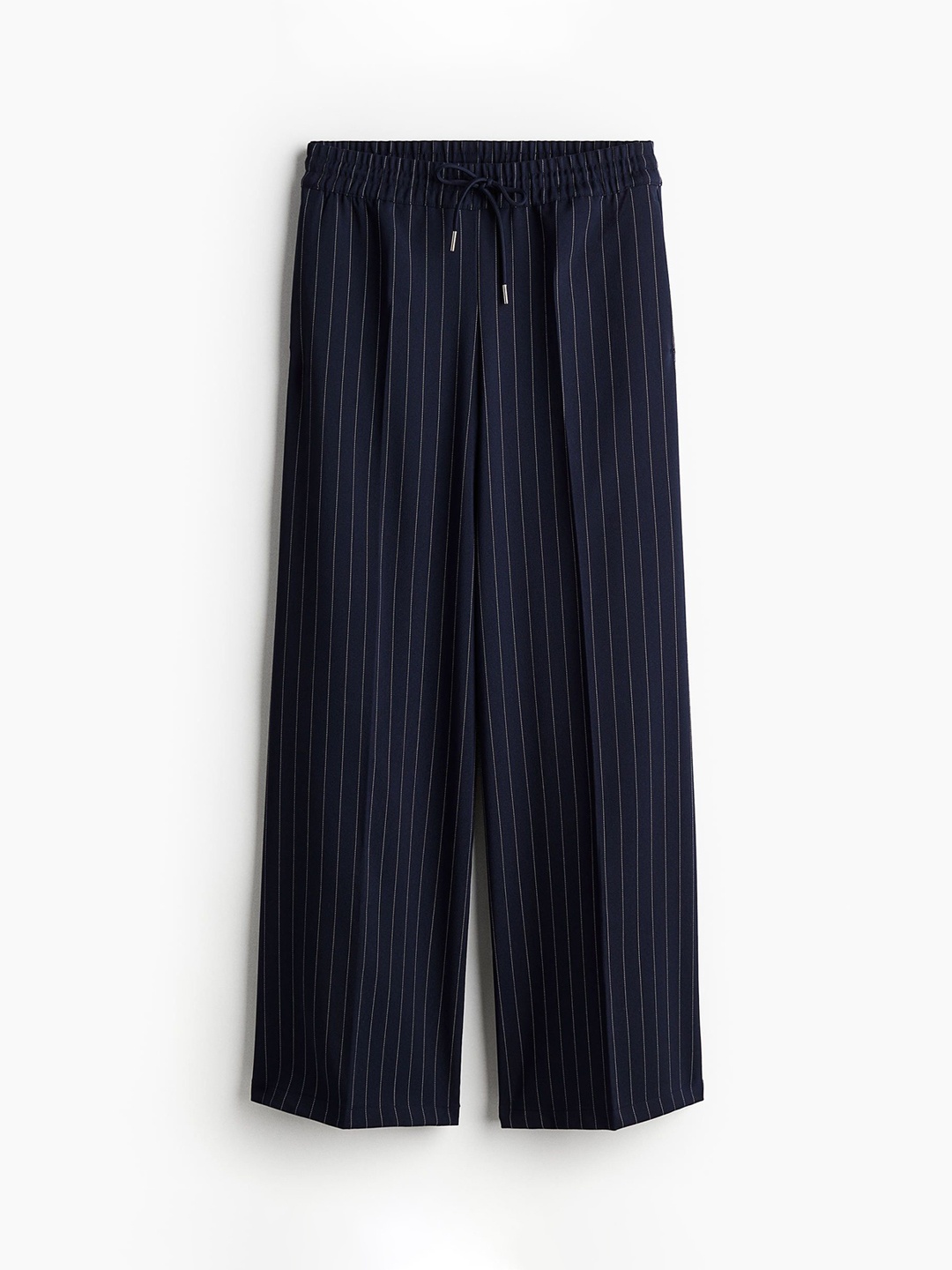 

H&M Women Wide Pull-On Trousers, Navy blue