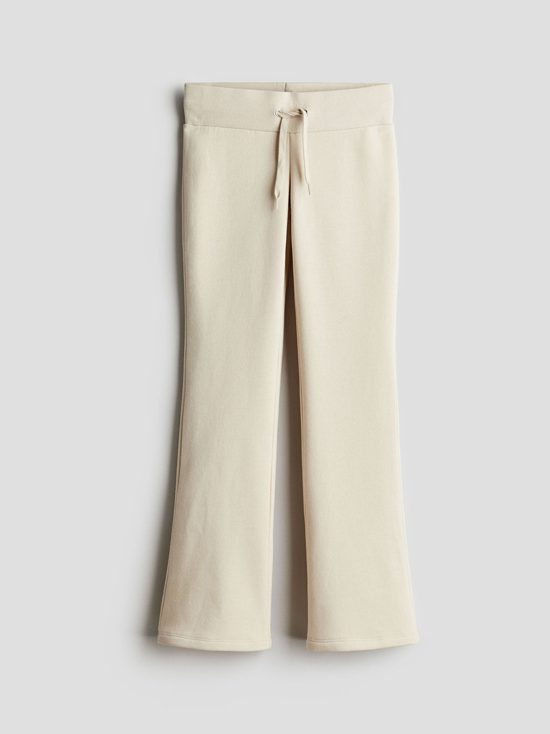

H&M Girls Mid-Rise Flared Bootcut Trousers, Beige