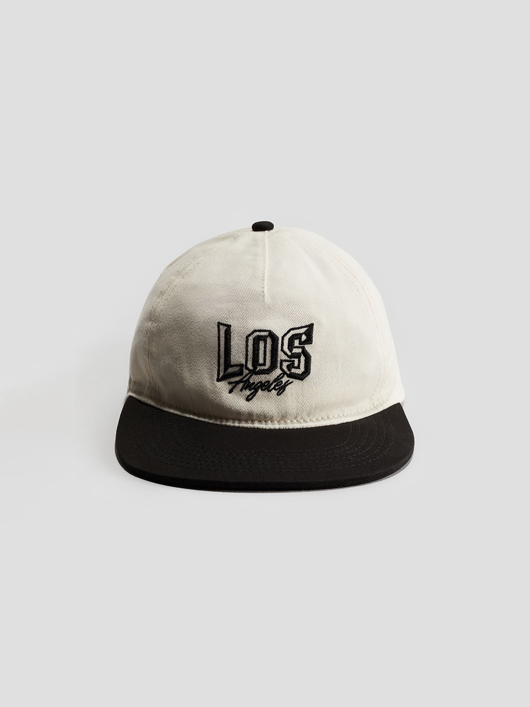 

H&M Boys Printed Flat Peak Cotton Cap, White