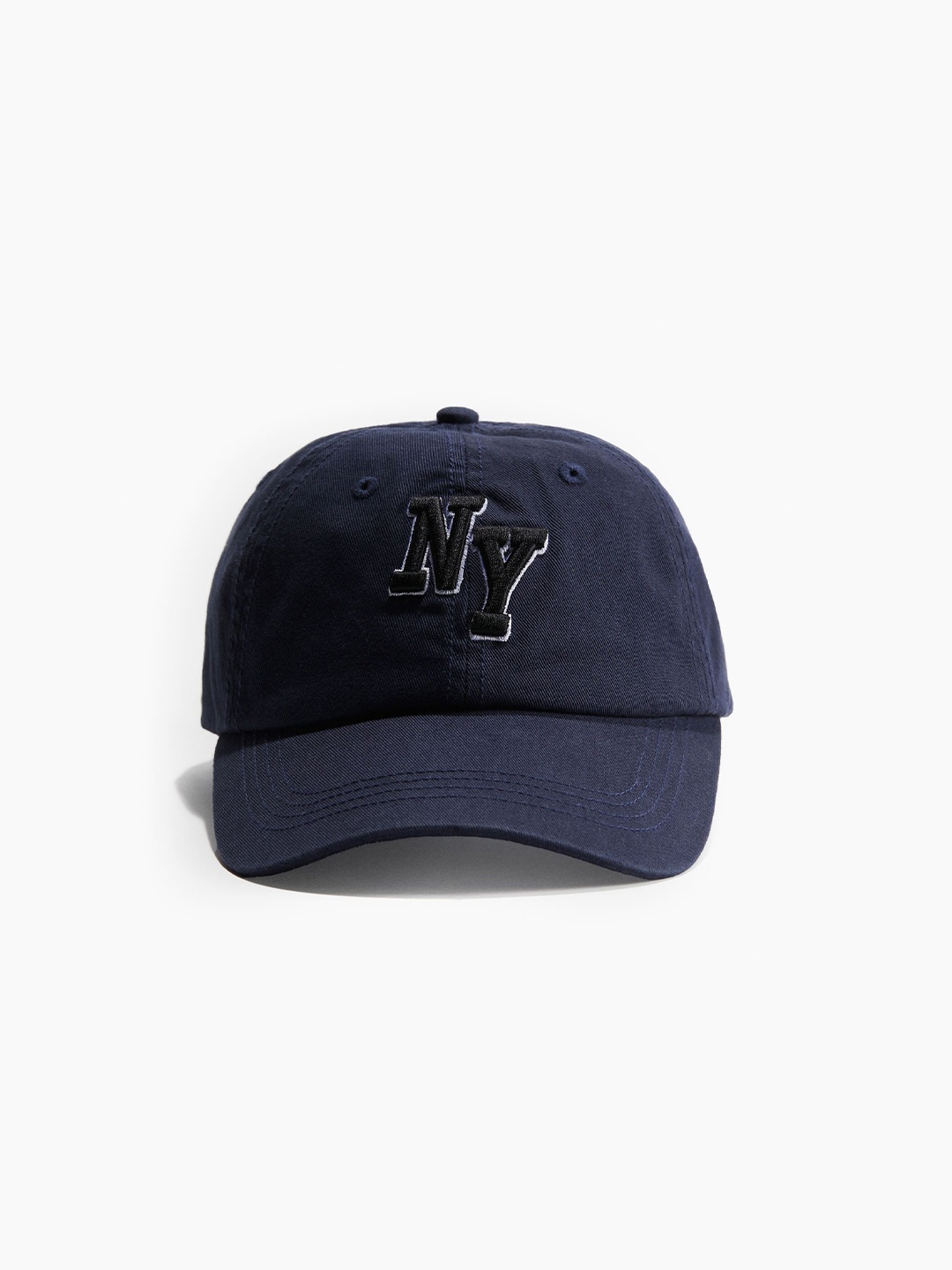 

H&M Women Embroidered Cotton Twill Cap, Blue
