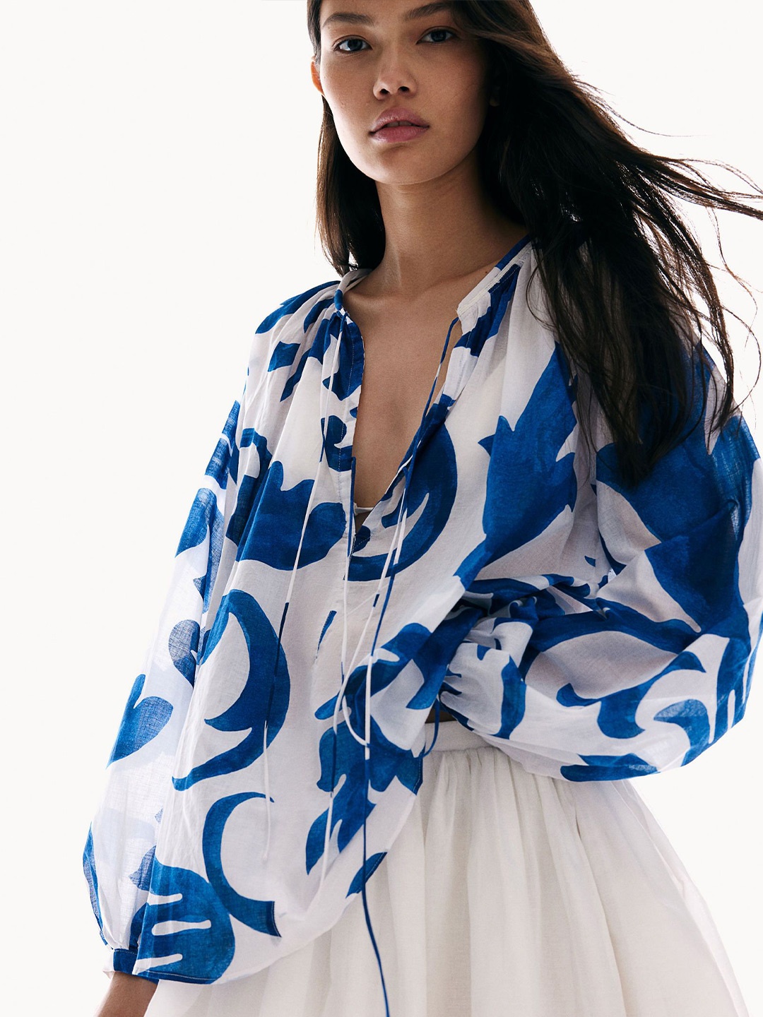 

H&M Tie-Detail Blouse, White